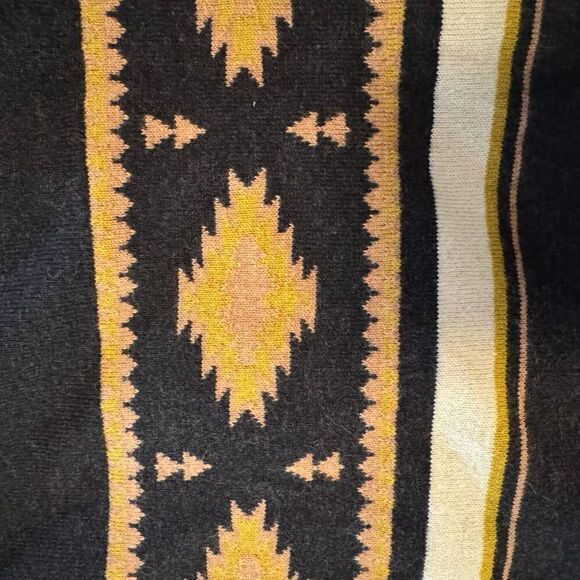 Forever 21 Open-front cardigan southwest pattern gold and dark gray - Picture 4 of 4